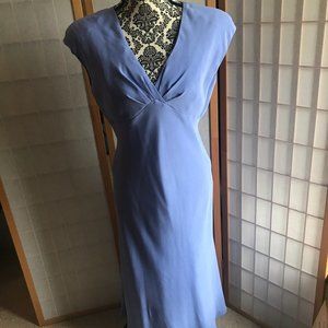 Silk dress; lavender dress; dress with long skirt